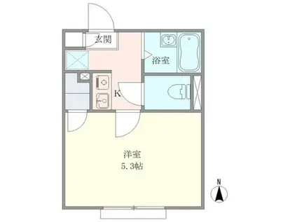 フェリーチェ祖師ヶ谷大蔵(1K/1階)の間取り写真