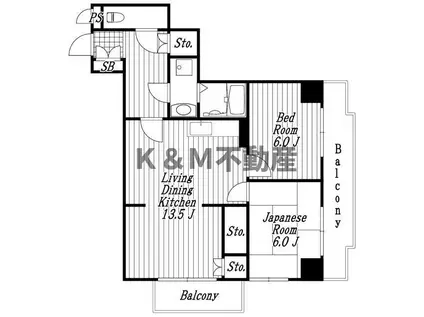 MAISON LA PAUME I(2LDK/3階)の間取り写真