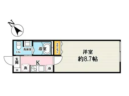 カフーティーダ和光(1K/3階)の間取り写真