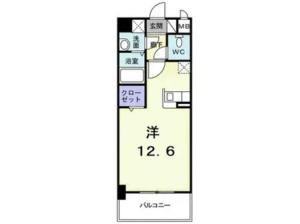 グロリオーサ(ワンルーム/2階)の間取り写真