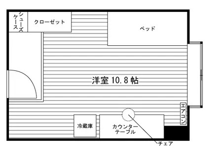 学生会館 ユニハーモニー佐大前(ワンルーム/2階)の間取り写真