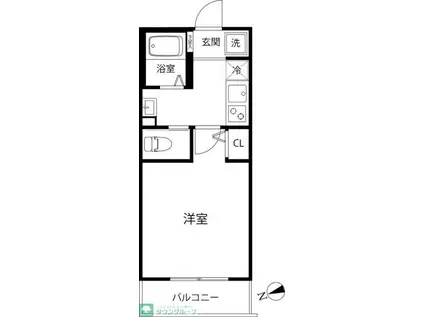 T S CUORE三ツ境(1K/1階)の間取り写真