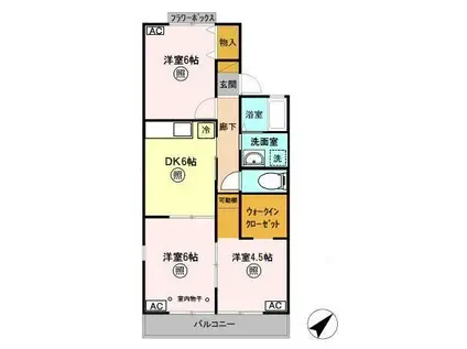 インペリアルハイツ(3DK/2階)の間取り写真