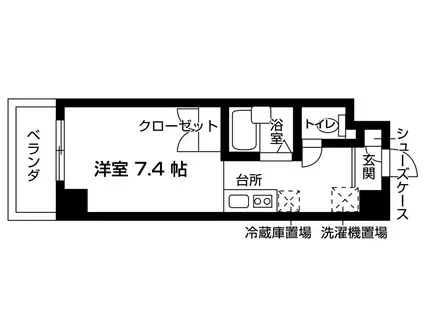バウスクロス蒲田(ワンルーム/7階)の間取り写真