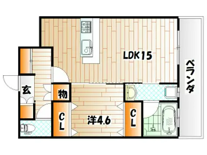 KSK門司コアプレイス(1LDK/2階)の間取り写真