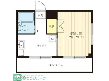 ラスタープレイスII(1K/4階)の間取り写真