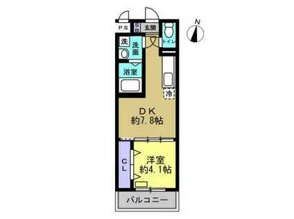トレステーラ プランドールIII(1DK/1階)の間取り写真
