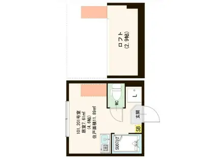 FINE RESIDENCE N17(ワンルーム/2階)の間取り写真