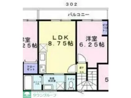 グランステージ西蒲田(1LDK/3階)の間取り写真