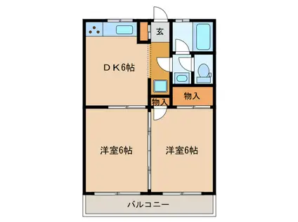 田村ハイツ(2DK/2階)の間取り写真