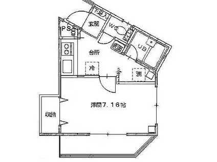 サンベールK(1K/2階)の間取り写真
