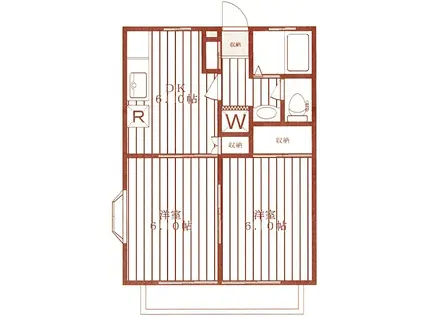 パークアベニューイトウ I(2DK/2階)の間取り写真