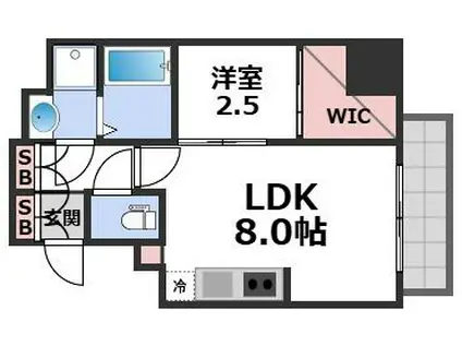 KRYSTAL FIMETHII番館(1LDK/6階)の間取り写真