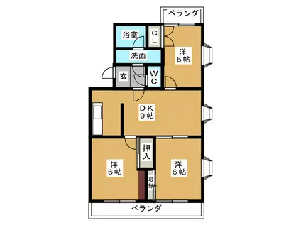 ESTA南行徳(3DK/1階)の間取り写真