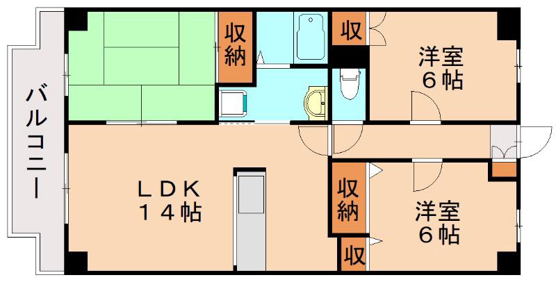 ネオパトスSI(3LDK/7階)の間取り写真