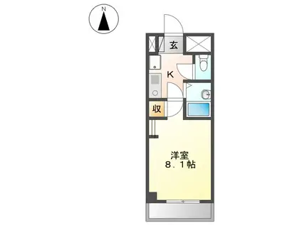 アイネシュタット(1K/6階)の間取り写真