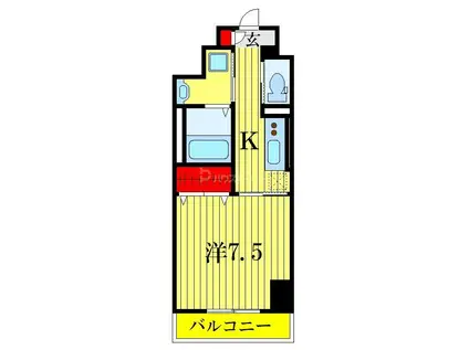 LACOLLINEKASHIWAYA(1K/3階)の間取り写真