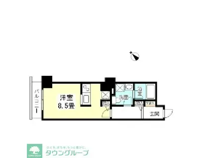 TKフラッツ 渋谷(ワンルーム/13階)の間取り写真