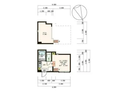 GIARDINO(1K/1階)の間取り写真