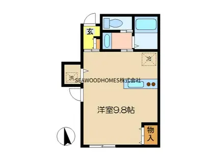 TSUBAKIテラス(ワンルーム/2階)の間取り写真