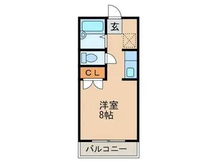 ベルハウス森高A(ワンルーム/2階)の間取り写真