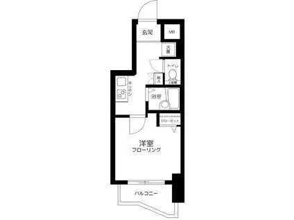 ミリオンタワー虎ノ門(1K/11階)の間取り写真