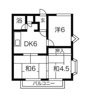 ロイヤルハイツ(3DK/2階)の間取り写真