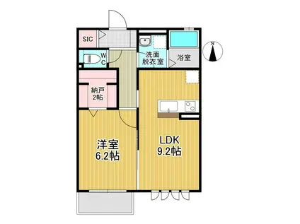 MAISON BLANCHEII(1LDK/2階)の間取り写真