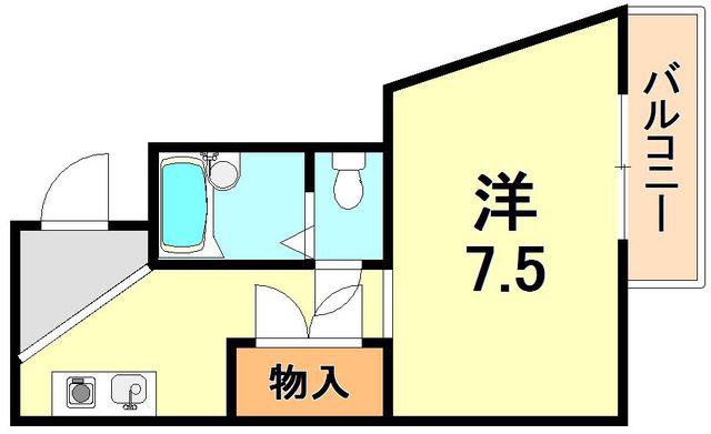 アールヴィラージュ(1K/4階)の間取り写真