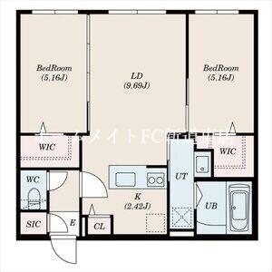 DIORE RESIDENCE SAPPORO(2LDK/2階)の間取り写真