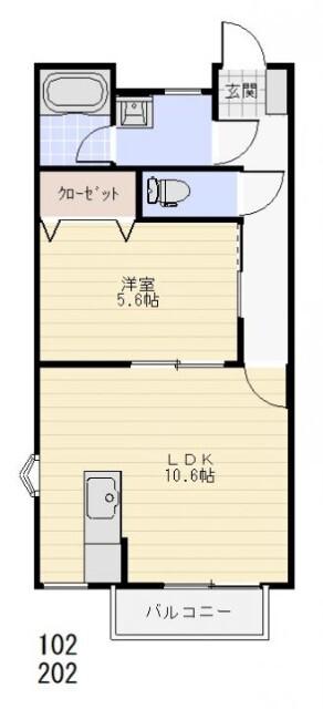 プラージュ(1LDK/1階)の間取り写真