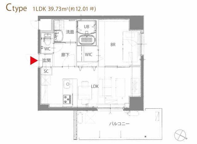 レスピール与野(1LDK/8階)の間取り写真