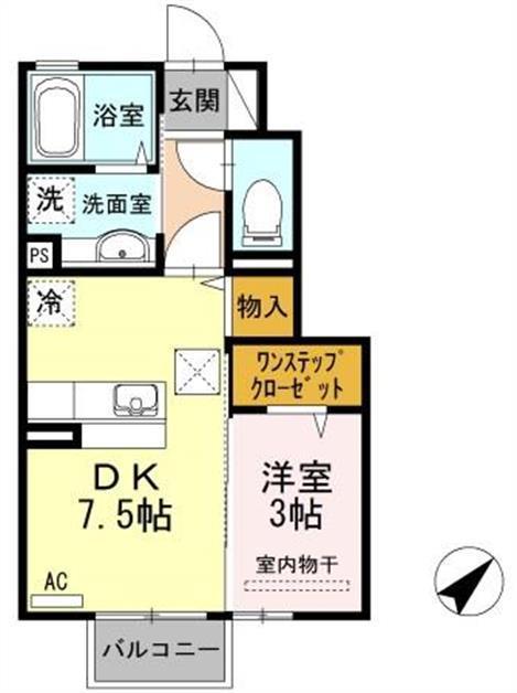 アーバンブリーズII(1DK/1階)の間取り写真