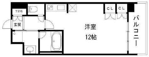 KDXレジデンス本町橋(ワンルーム/5階)の間取り写真