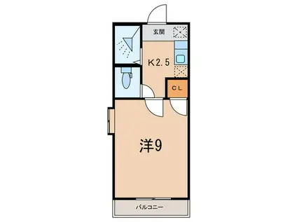 プレ・デュ・パルク駒沢(ワンルーム/2階)の間取り写真