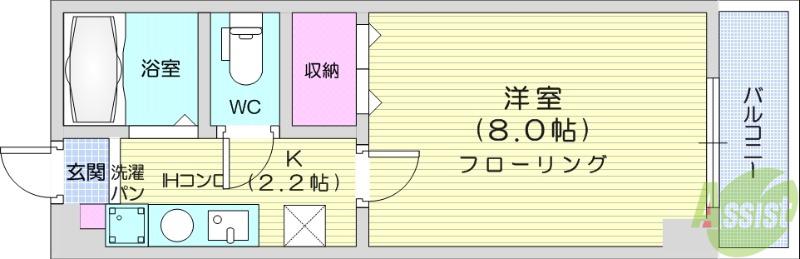 コーポゼリア(1K/3階)の間取り写真