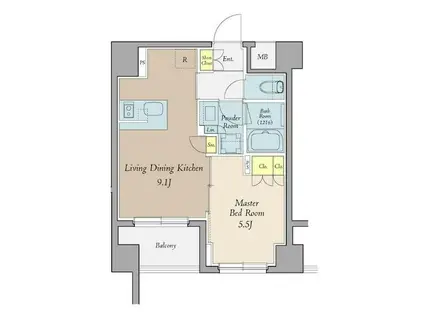 クレストコート世田谷松原(1LDK/5階)の間取り写真