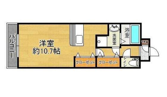 コスモス大里(ワンルーム/4階)の間取り写真