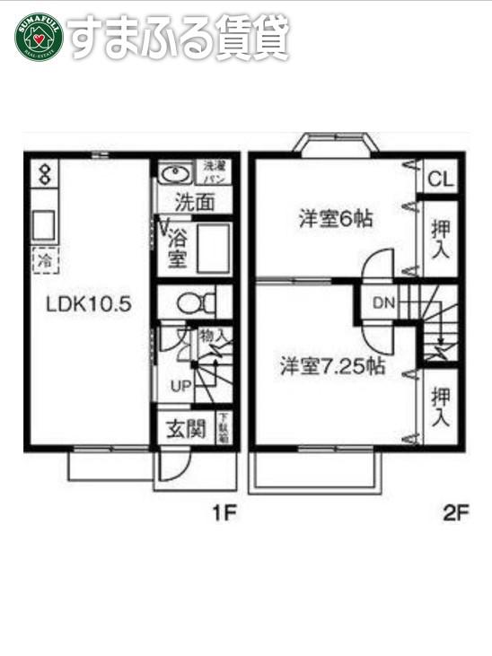 RIVER PARK C棟(2LDK/2階)の間取り写真