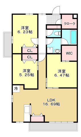 GARDEN HOUSE 大谷町II(3LDK/3階)の間取り写真