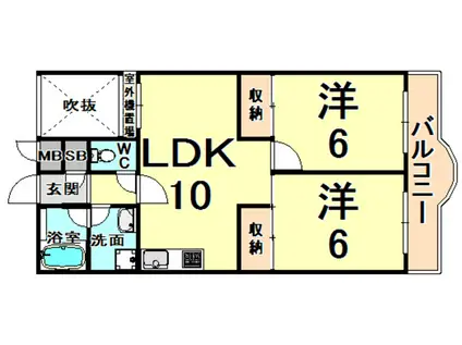 メゾンシャルム(2LDK/3階)の間取り写真