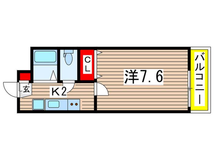 QUALIAIII(1K/2階)の間取り写真