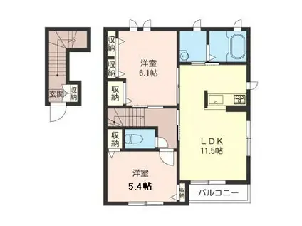 アルフィアスII(2LDK/2階)の間取り写真