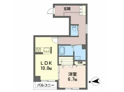 リアン小田原(1LDK/3階)の間取り写真