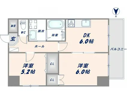 ARCENCIEL SQUARE TAKAIDA(2DK/3階)の間取り写真