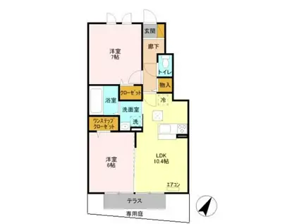 DANDELION A(2LDK/1階)の間取り写真