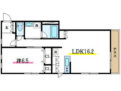 XENO(1LDK/1階)の間取り写真