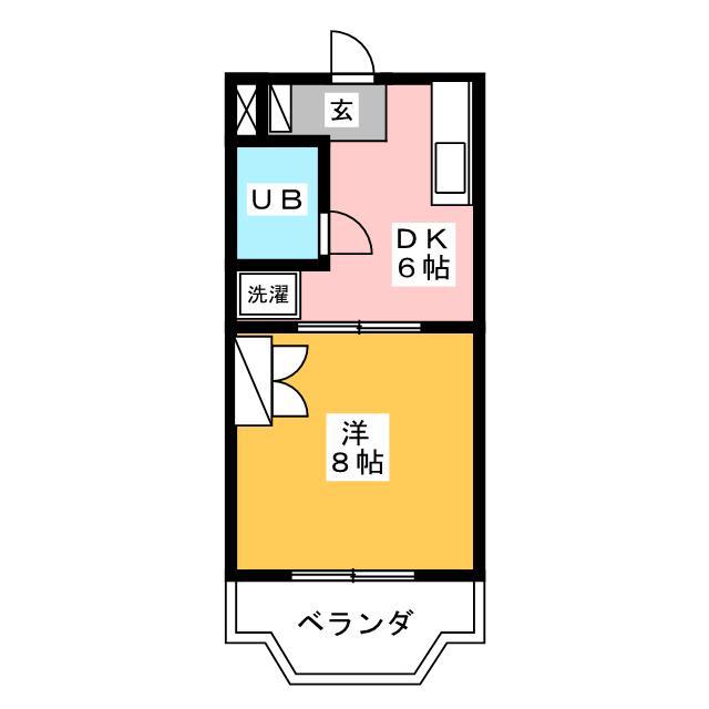 カトレアII(1DK/1階)の間取り写真