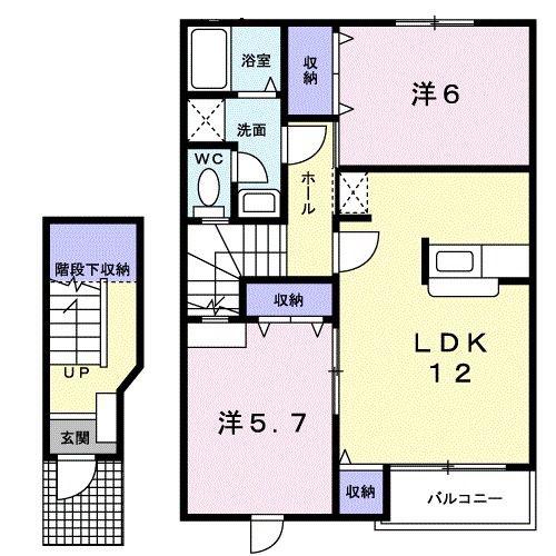 コーポサンパティーク(2LDK/2階)の間取り写真