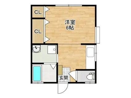 ニューライフメゾニティー2(1K/1階)の間取り写真